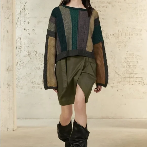 New $119 Zara Surplus Military Khaki Skirt SRPLS CTTN SKRT 07 Large 9382/053 - Picture 1 of 8